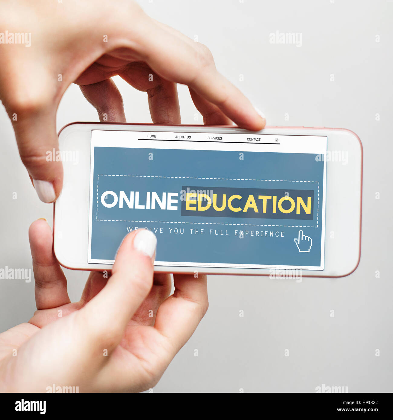 L'enseignement en ligne Accueil E-learning Technologie Concept Banque D'Images