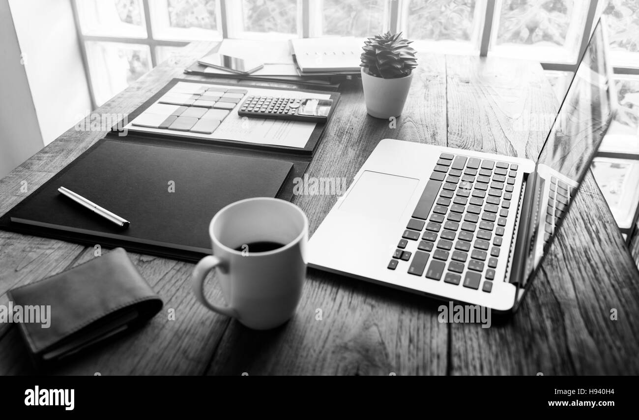 L'arrêt du contrat de travail Calcul Concept Banque D'Images