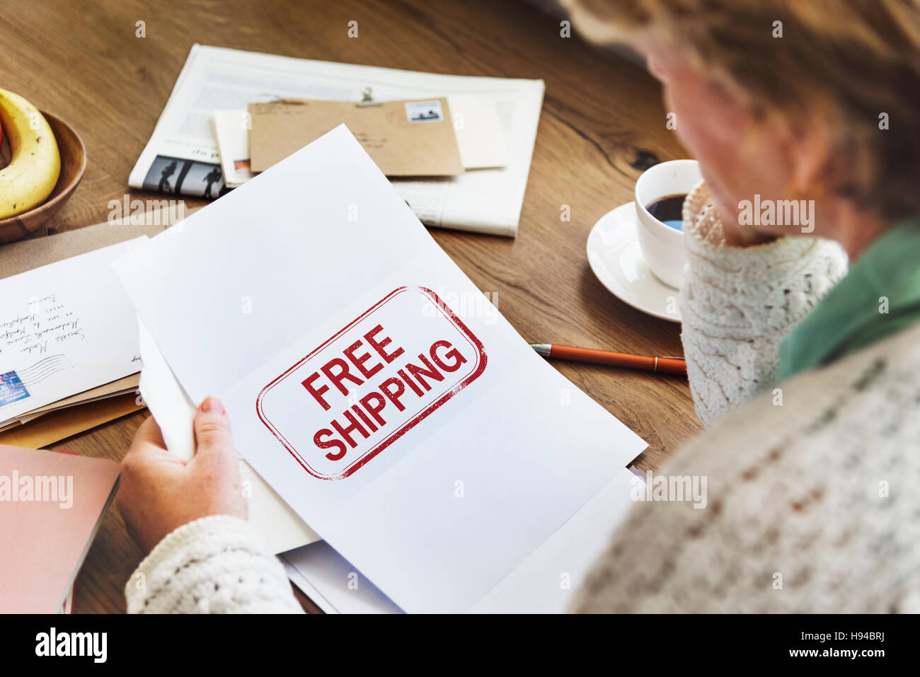 Livraison Livraison gratuite Stamp Concept Graphique Banque D'Images