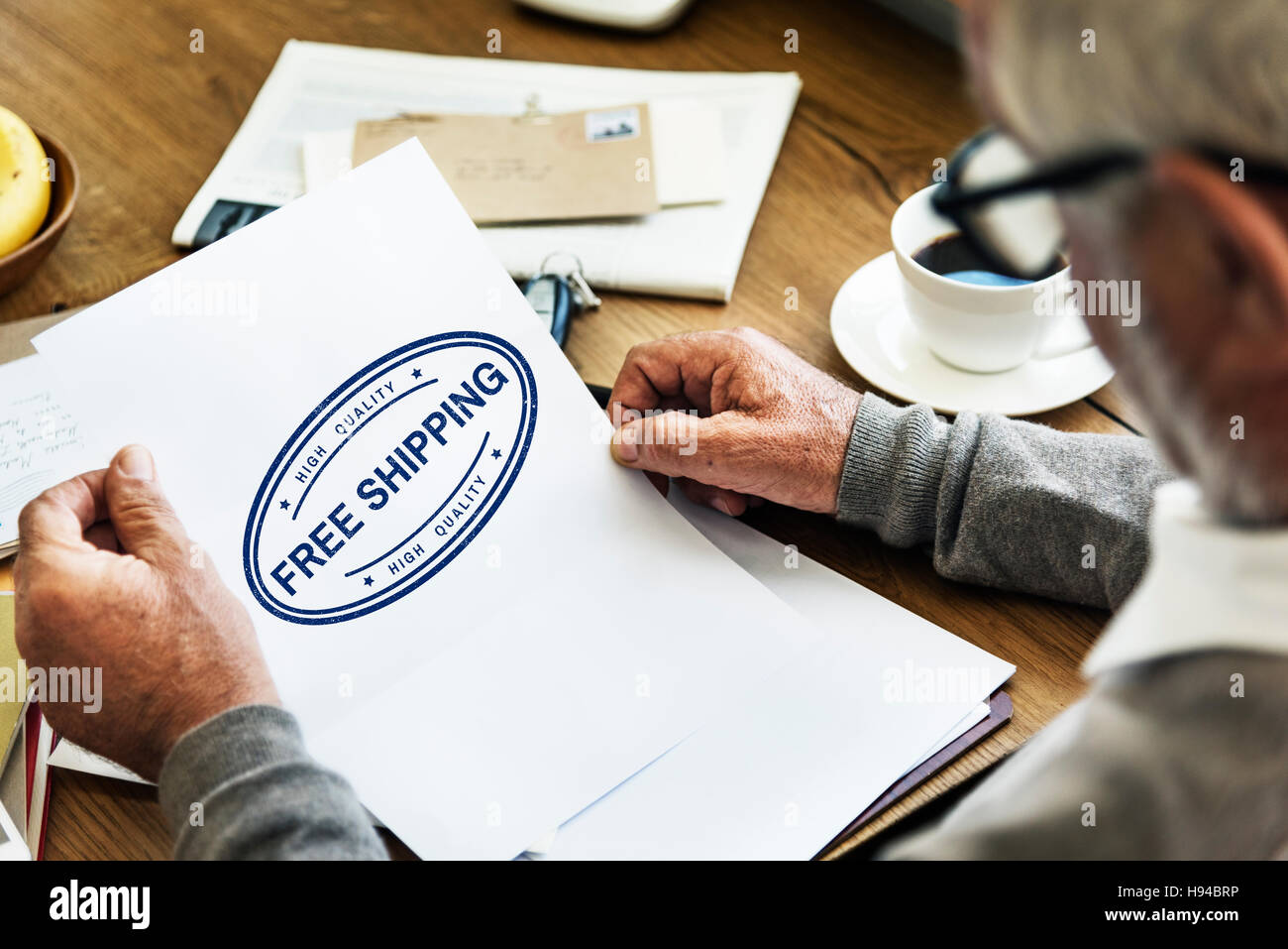 Livraison Livraison gratuite Stamp Concept Graphique Banque D'Images