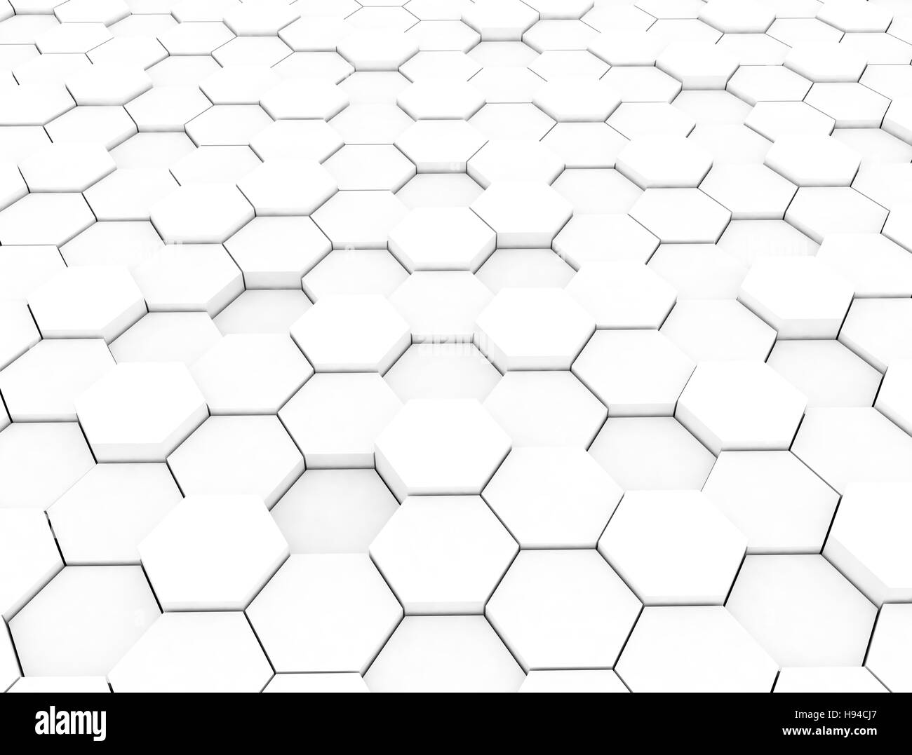 Résumé fond blanc avec hexagones Banque D'Images