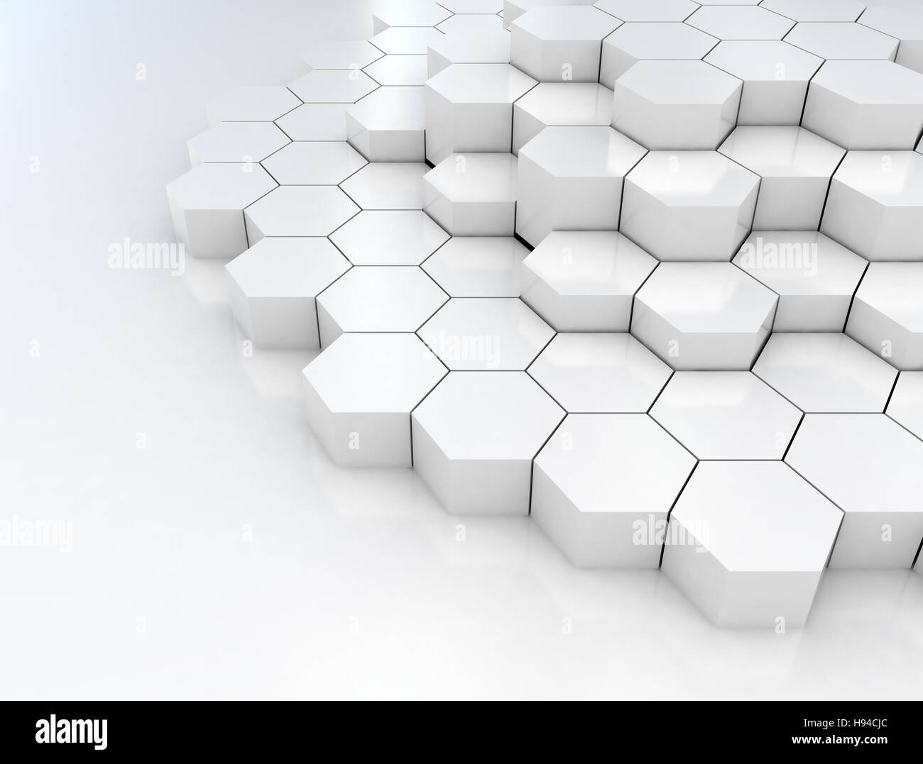 Arrière-plan 3d abstrait hexagonale Banque D'Images