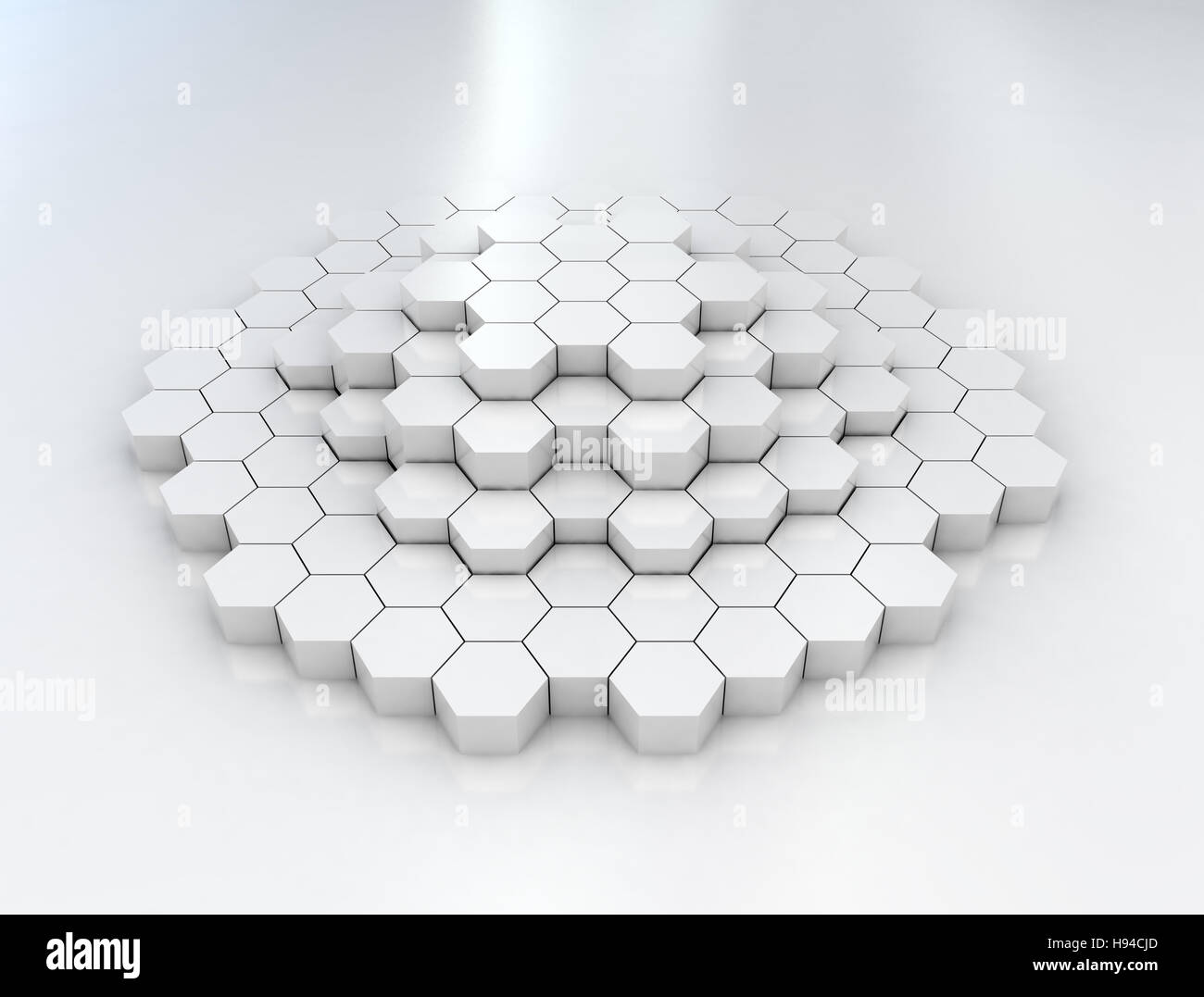 Pile de formes hexagonales Banque D'Images