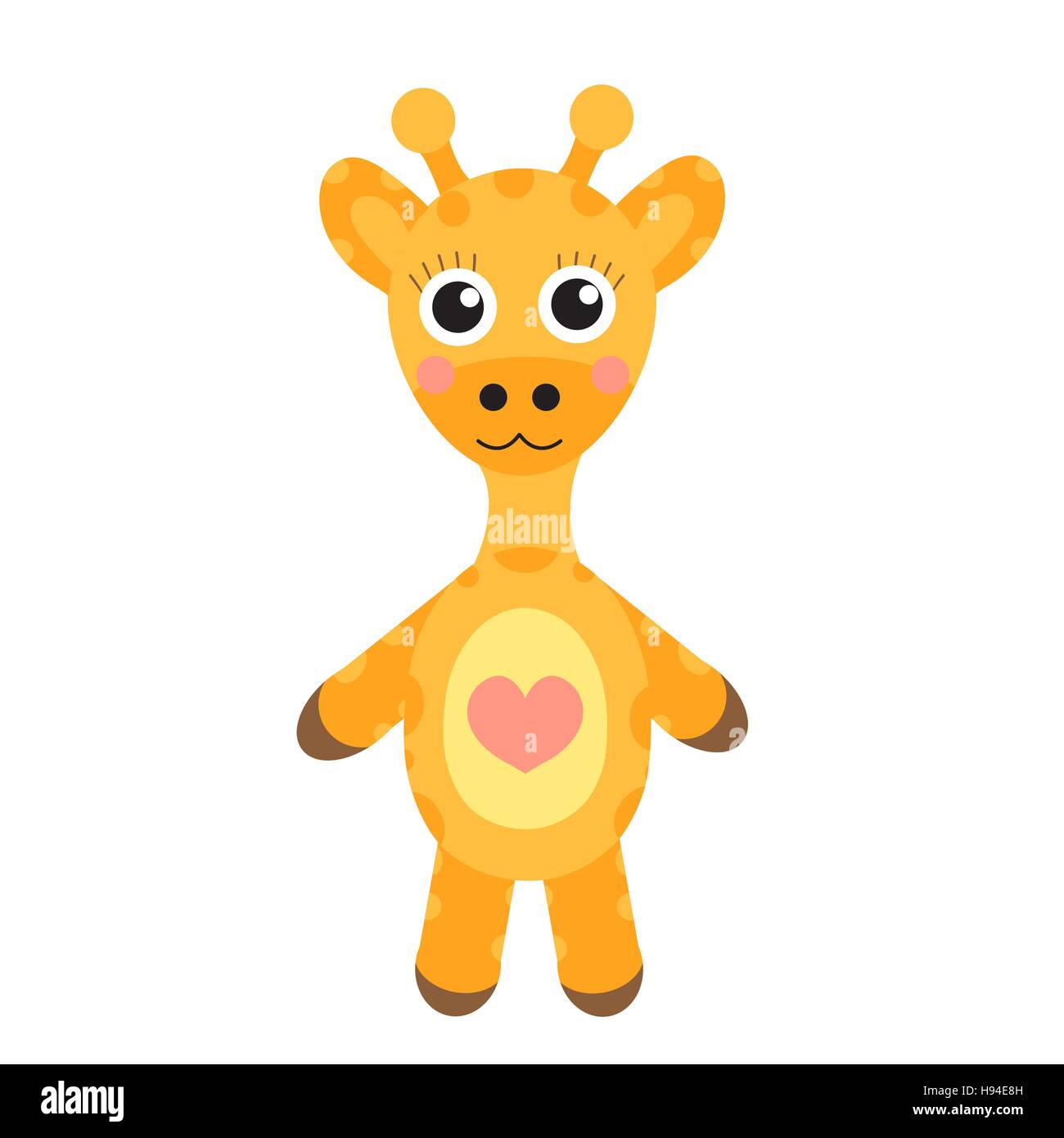 Cute cartoon character girafe. Jouet Bébé girafe sur fond blanc, isolé. Vector illustration Illustration de Vecteur