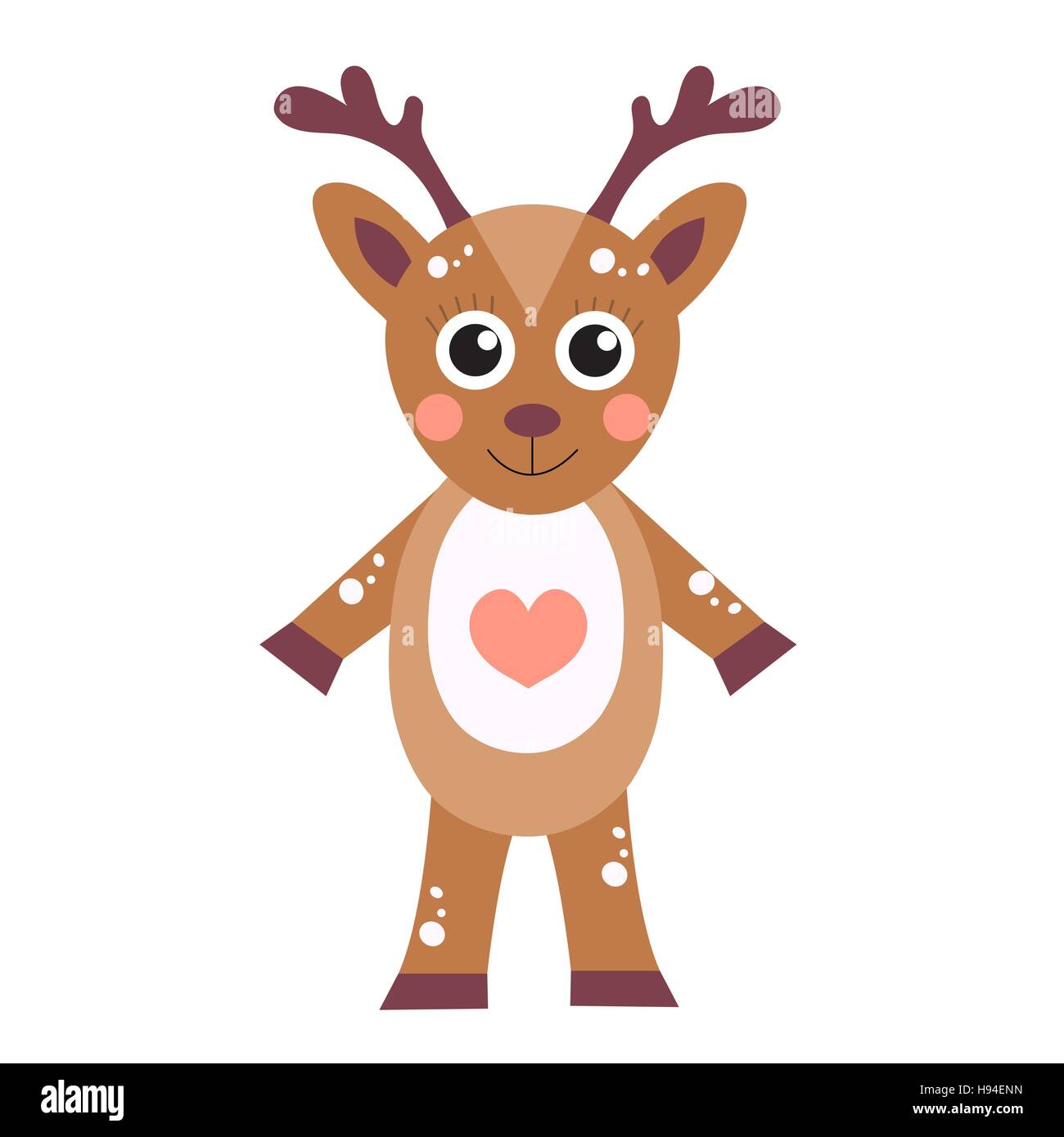 Cute cartoon character deer. Jouet pour enfants cerfs sur un fond blanc, isolé. Vector illustration Illustration de Vecteur