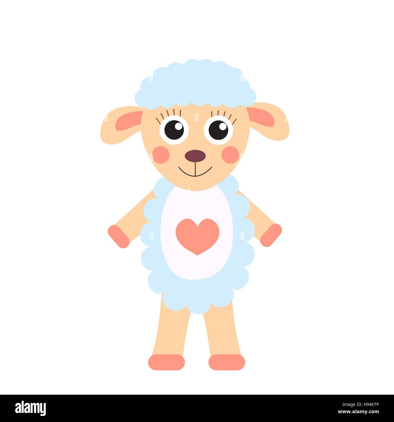 Cute cartoon character moutons. Jouet pour enfants moutons sur un fond blanc, isolé. Vector illustration Illustration de Vecteur