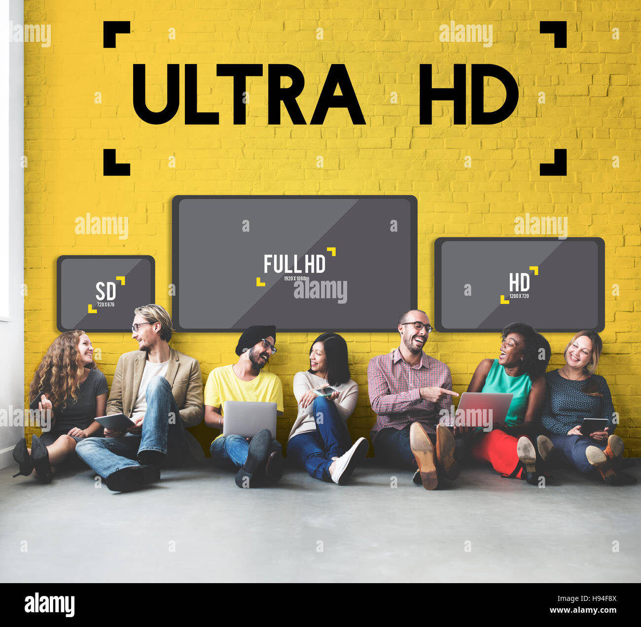 La résolution de l'écran Définition Ultra HD Screen Concept Banque D'Images