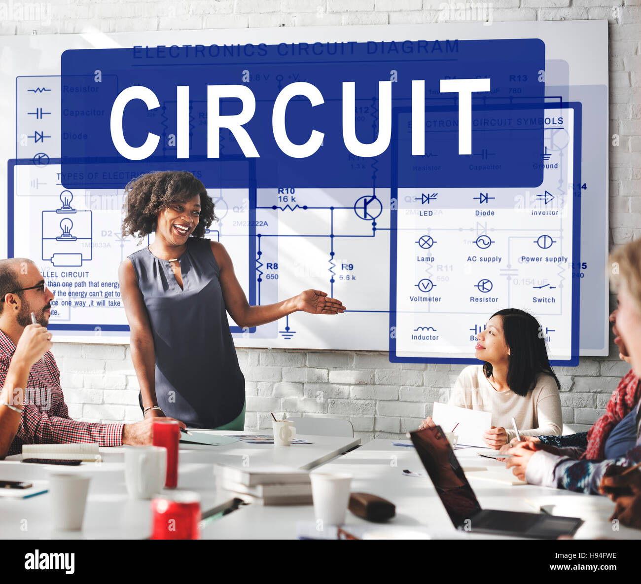 Circuit électronique Tension Électricité Concept Banque D'Images