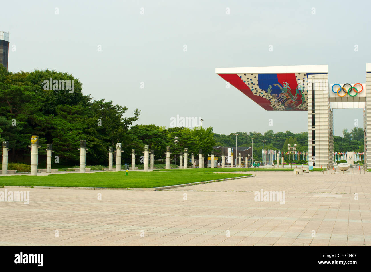 Parc olympique de Séoul en Corée du Sud, l'été Banque D'Images