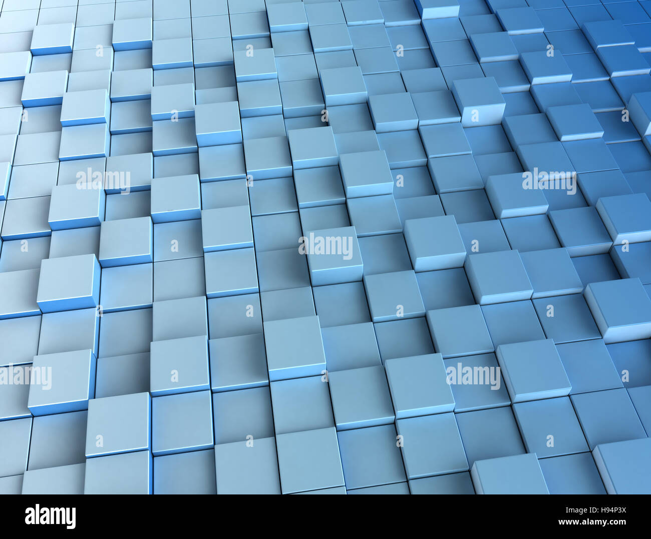 3d bleu cubes. Rendu 3d image en arrière-plan Banque D'Images