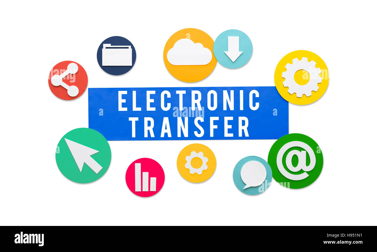 Transfert électronique en ligne Technologie Concept de réseau Banque D'Images