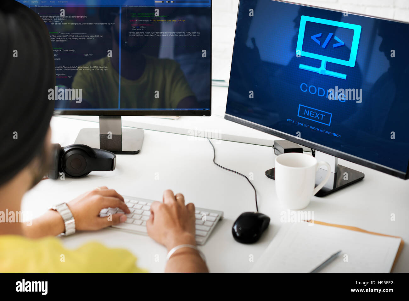 Processus de codage des données Code Concept de programmation Banque D'Images