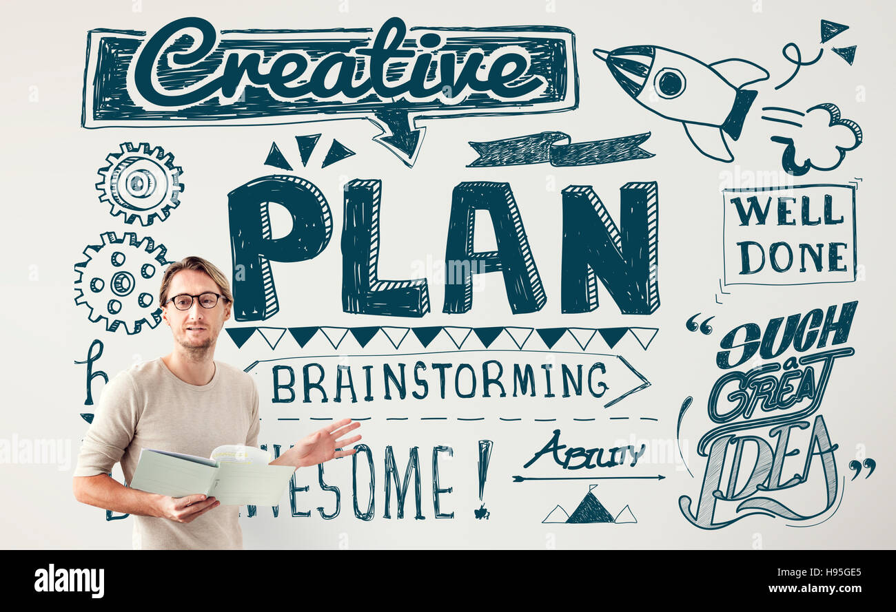 Planification du plan de l'analyse créative Concept Banque D'Images