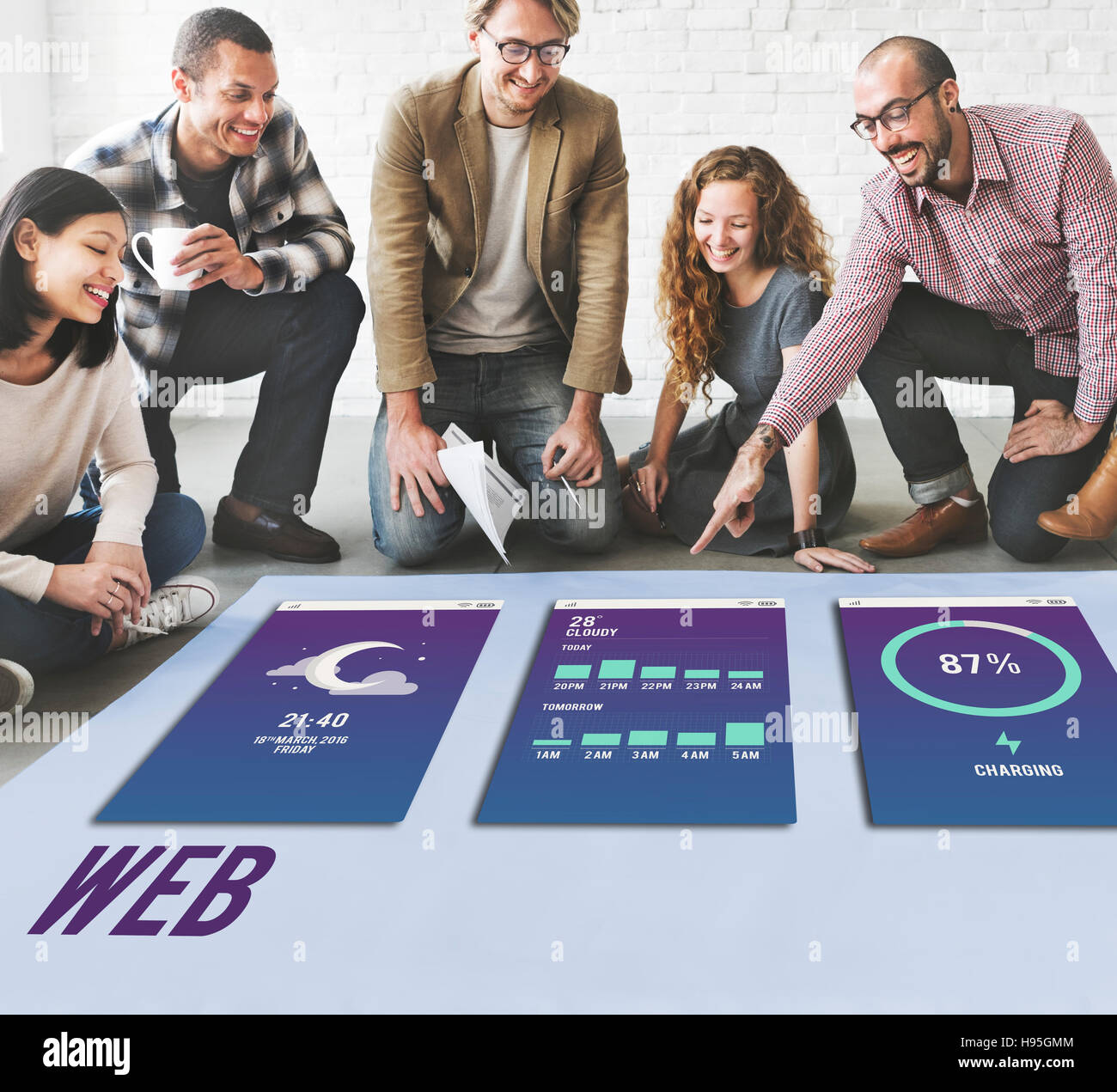 Internet Web Interface Mobile Concept Mise en page Banque D'Images