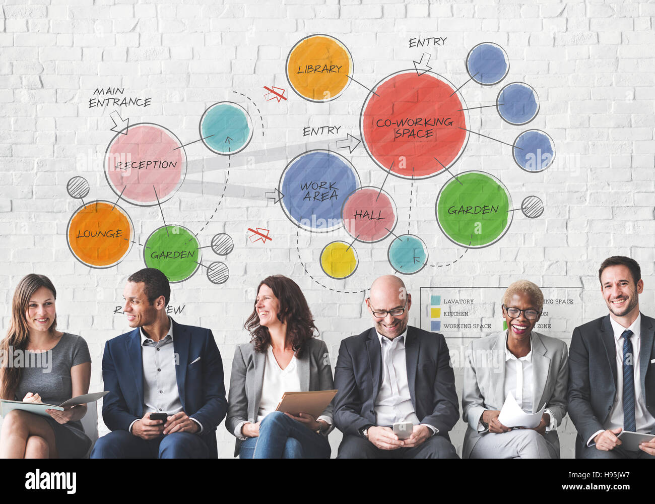 Espace de coworking Plan Concept de Mind Mapping Banque D'Images