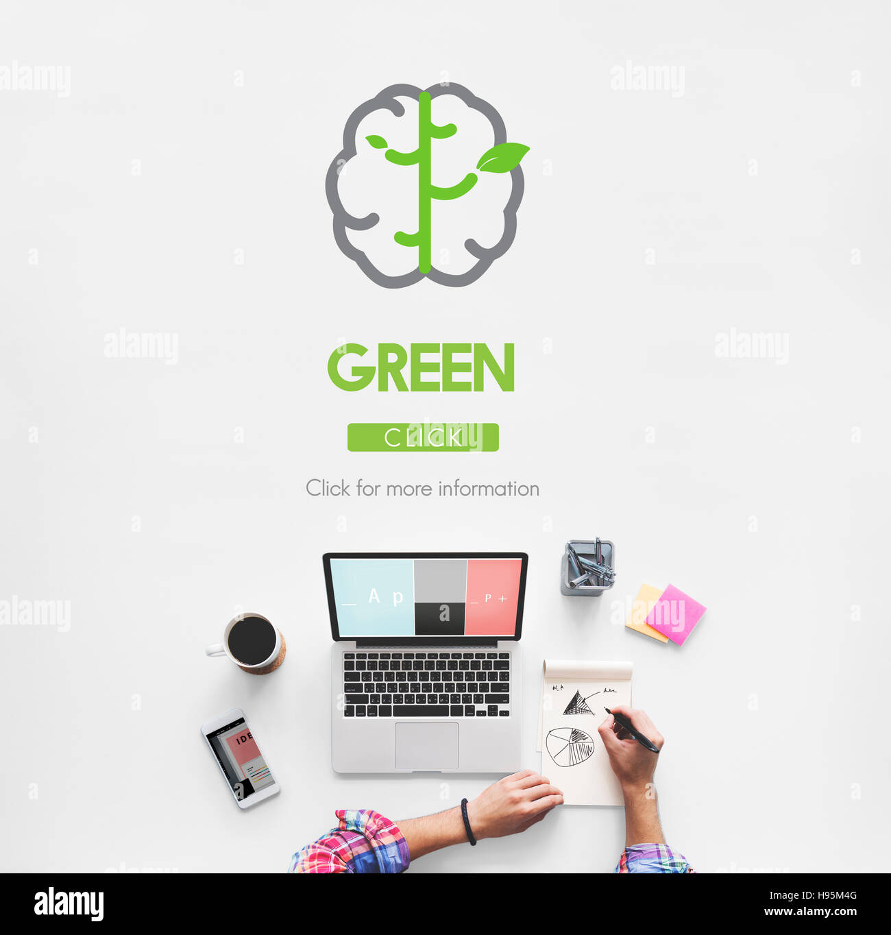 Rendez-vous actualiser Think Green Concept vert Banque D'Images