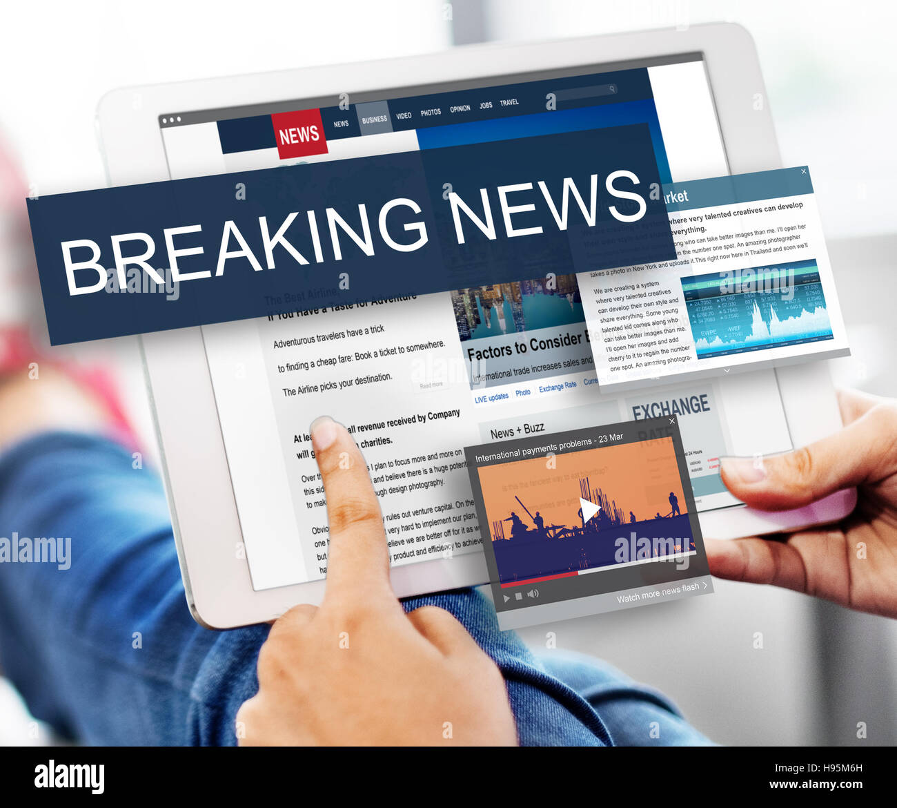 Breaking News annonce médias Concept Social Banque D'Images