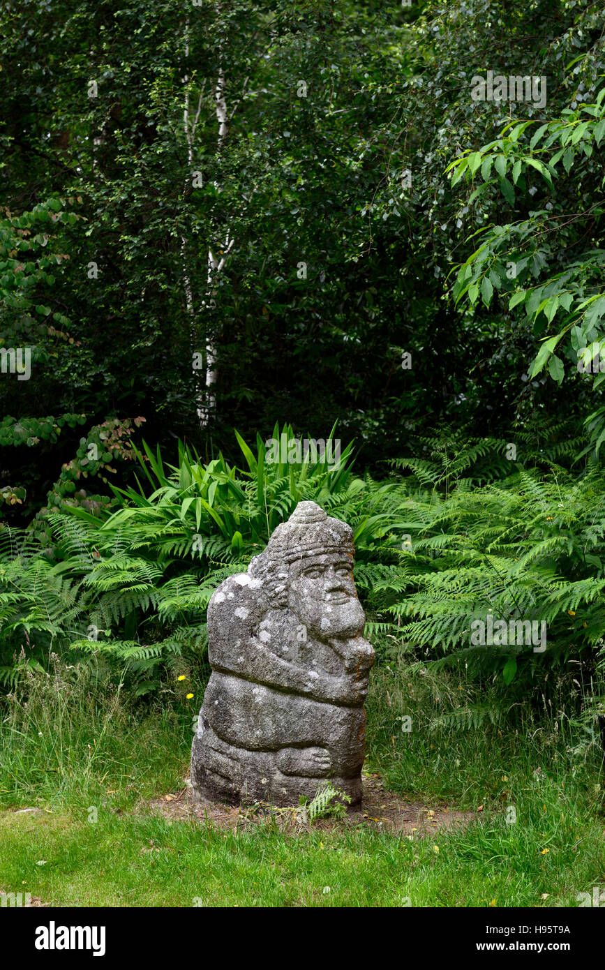 Gargouille de pierre art jardin jardins Altamont Carlow Floral RM Banque D'Images