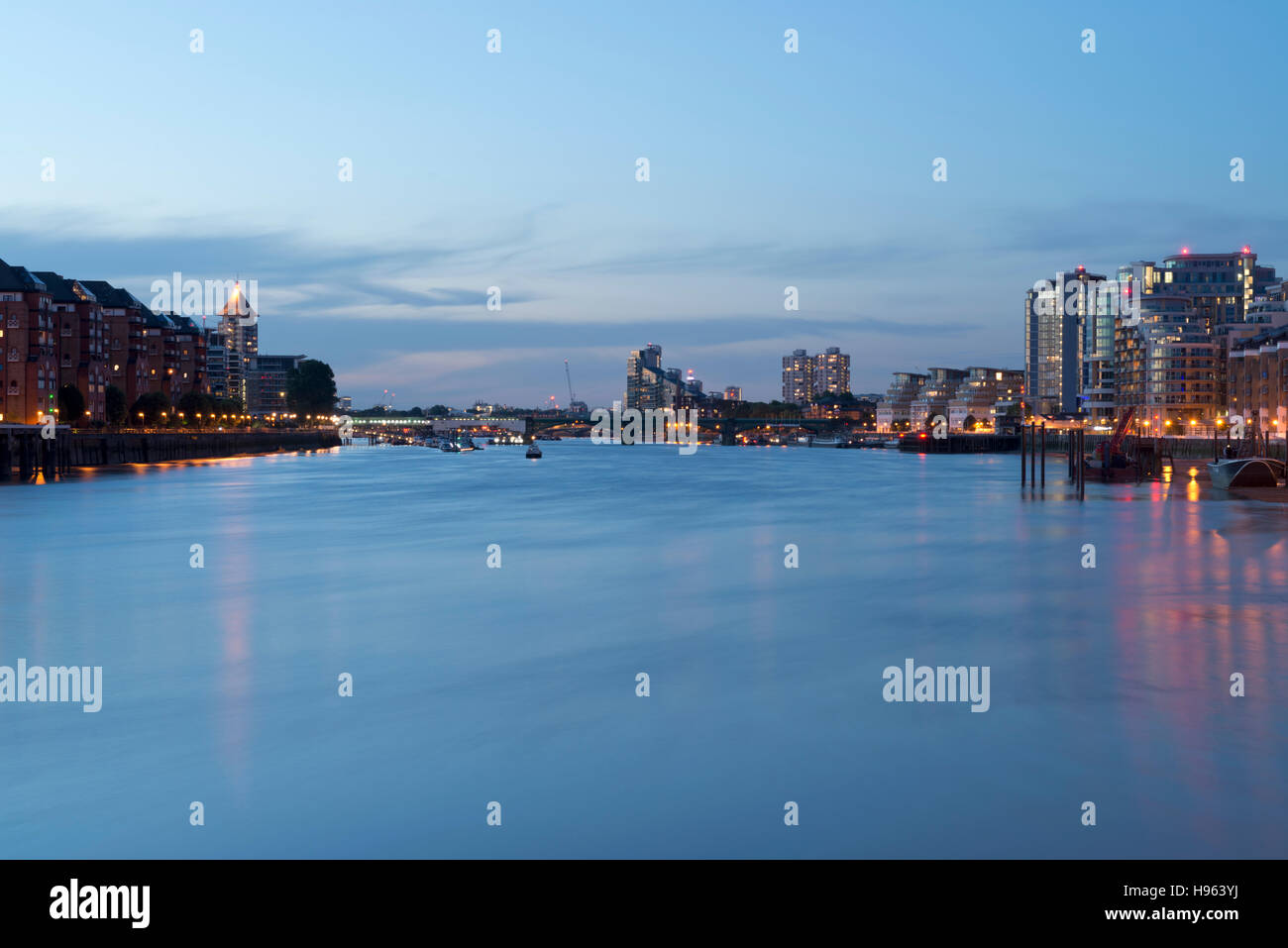 Vue sur la rivière Thames, Battersea, Londres et Chelsea Banque D'Images