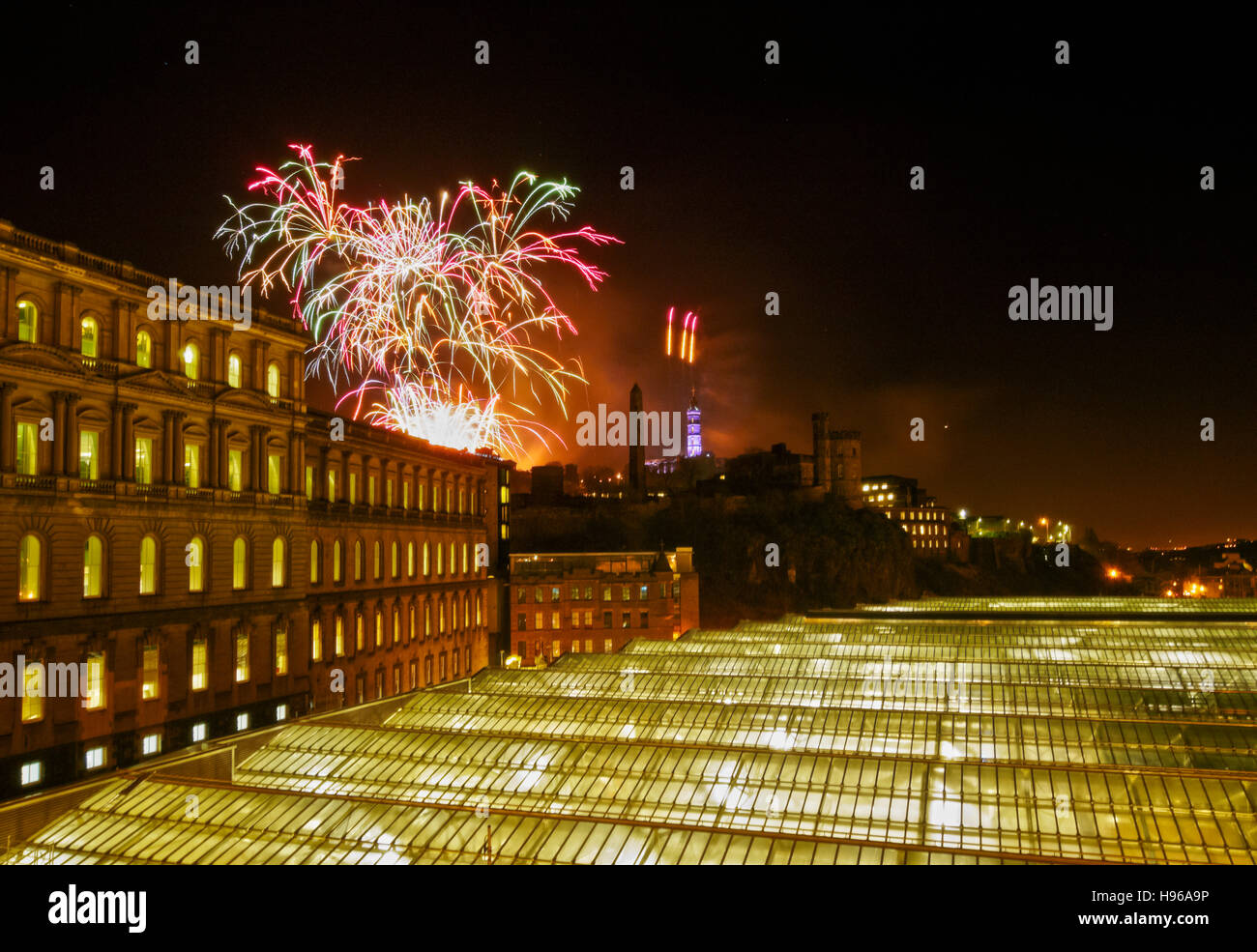 Royaume-uni, Ecosse, Edinburgh Hogmanay, sur le Calton Hill. Banque D'Images