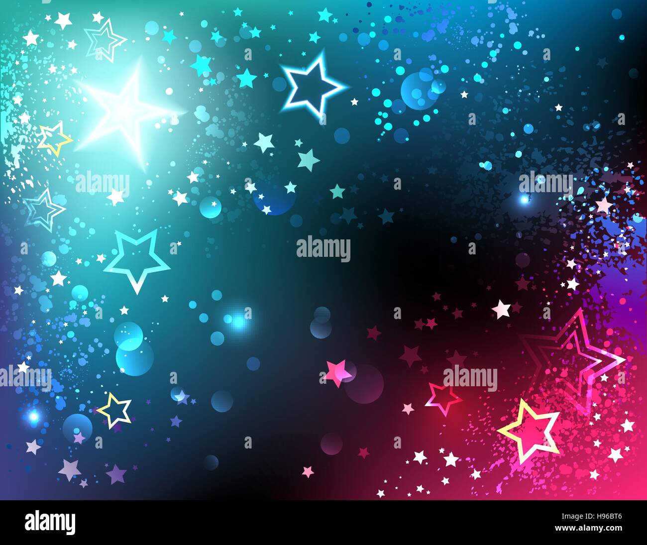 Espace lumineux avec des étoiles d'arrière-plan. Illustration de Vecteur
