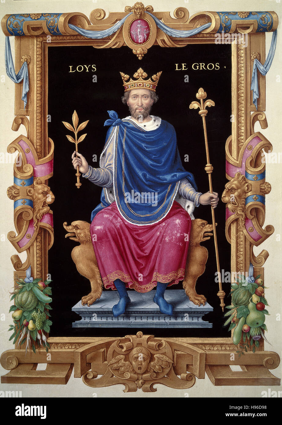 Jean du Tillet - Portrait de Louis VI le Gros (1081-1137), Recueil des rois de France - Banque D'Images