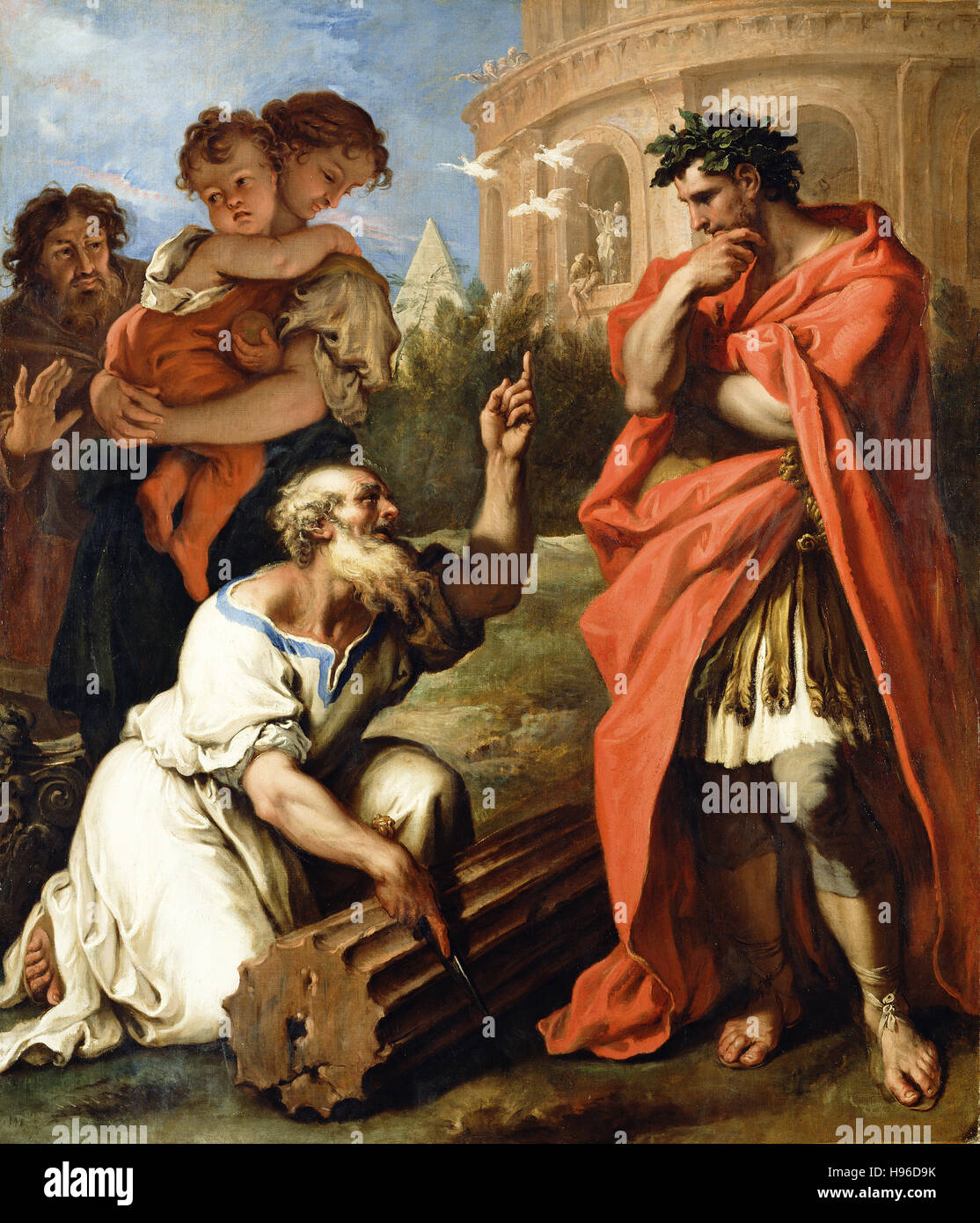 SEBASTIANO RICCI - Tarquin l'ancien Consulting Attius Navius Banque D'Images
