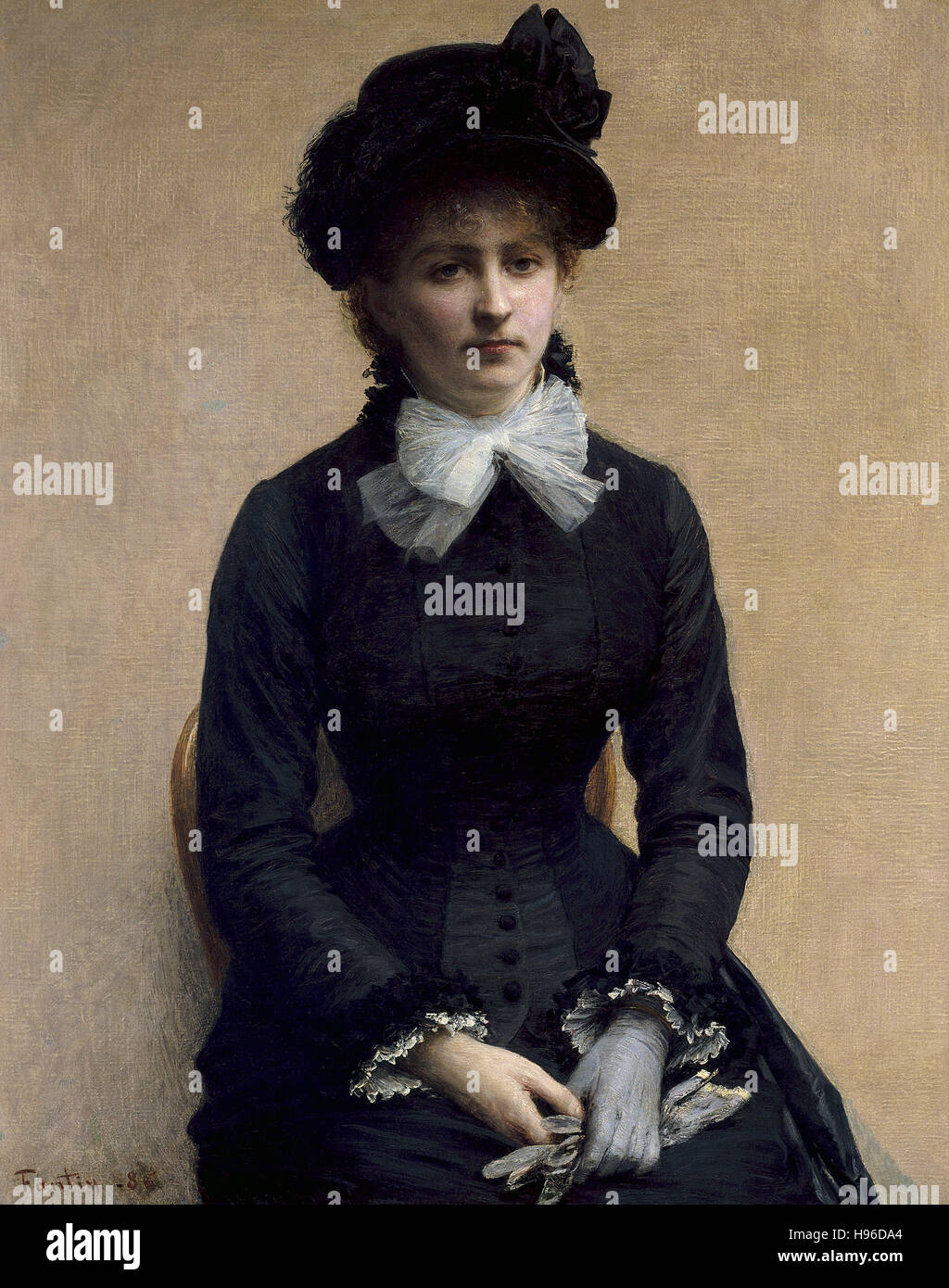 Henri Fantin-Latour - portrait de Louise Riesener - 1880 Banque D'Images