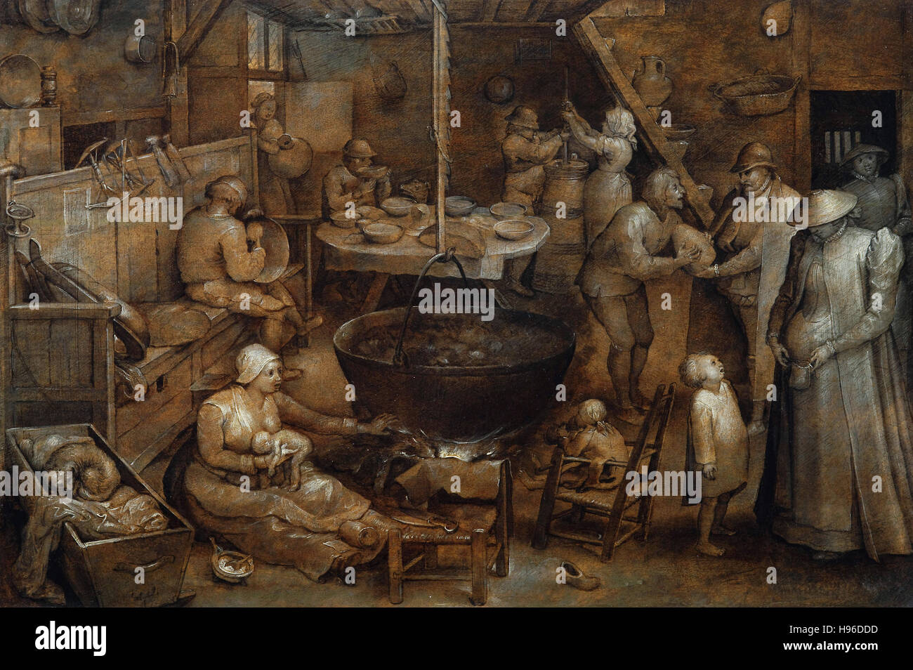 JAN BRUEGHEL L'ANCIEN - La visite de l'agriculteur locataire Banque D'Images