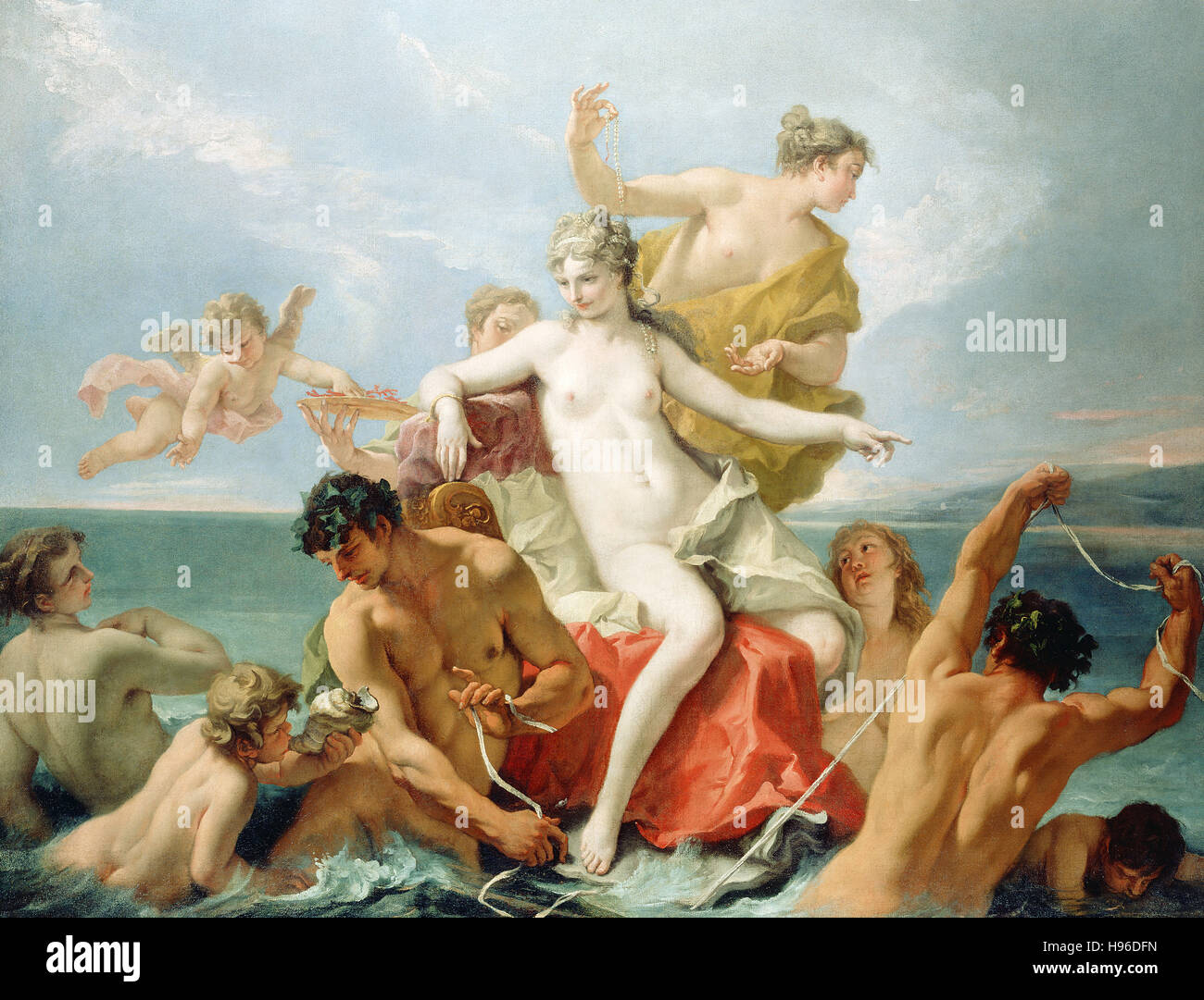 SEBASTIANO RICCI - triomphe de la Vénus Marine Banque D'Images