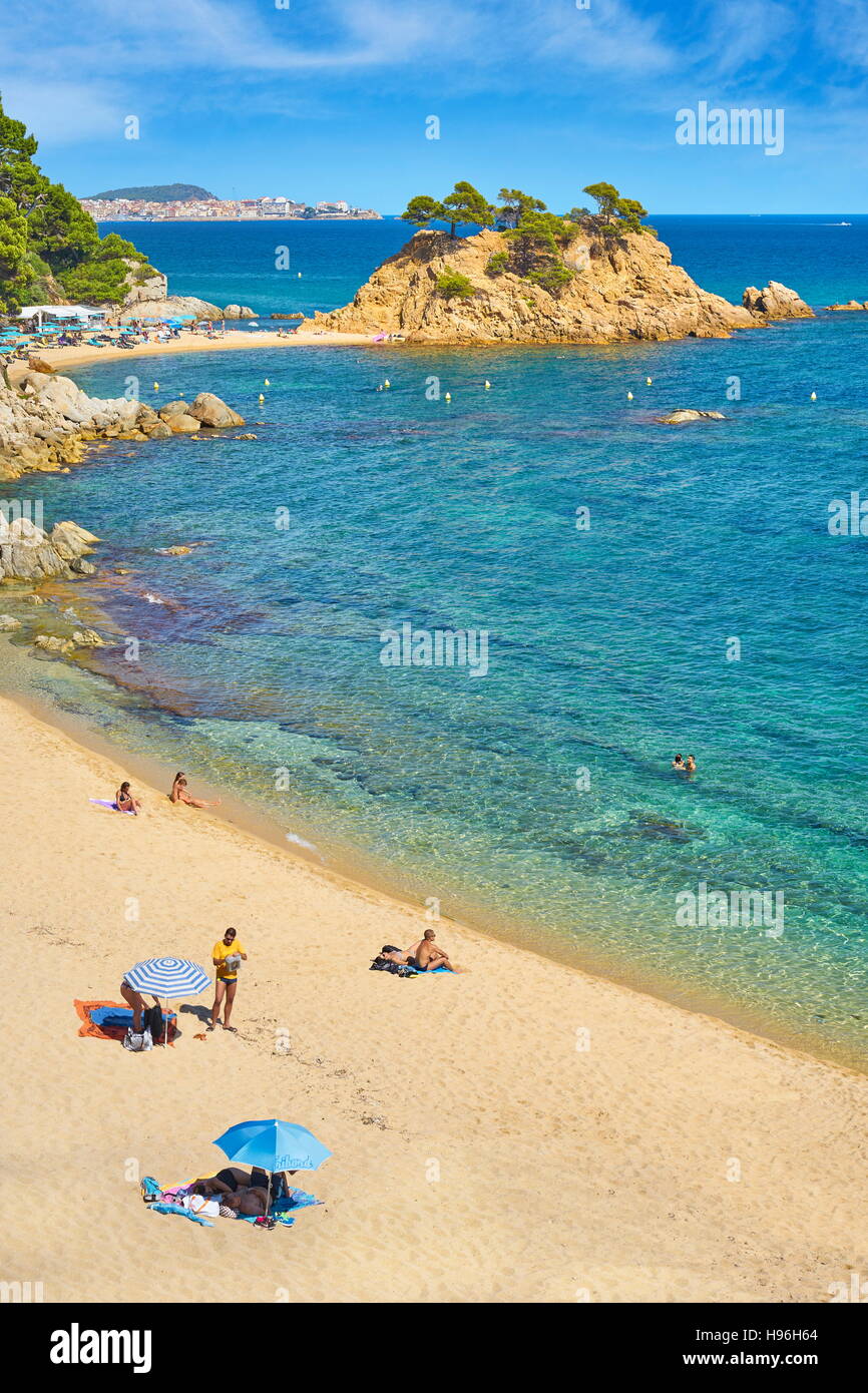 Cap Roig plage, Costa Brava, Catalogne, Espagne Banque D'Images