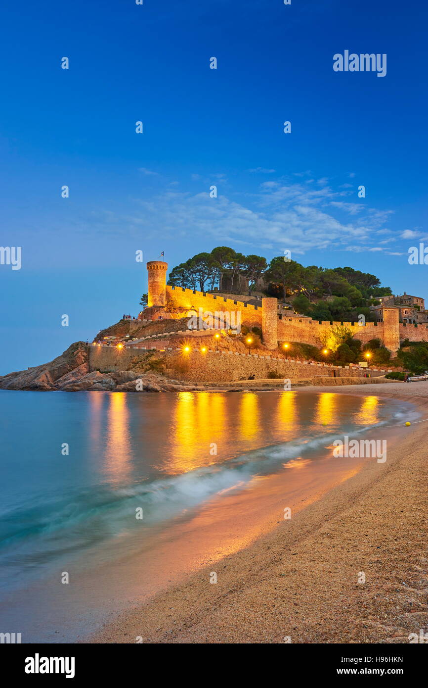 Mmedieval château à Tossa del Mar, Costa Brava, Catalogne, Espagne Banque D'Images