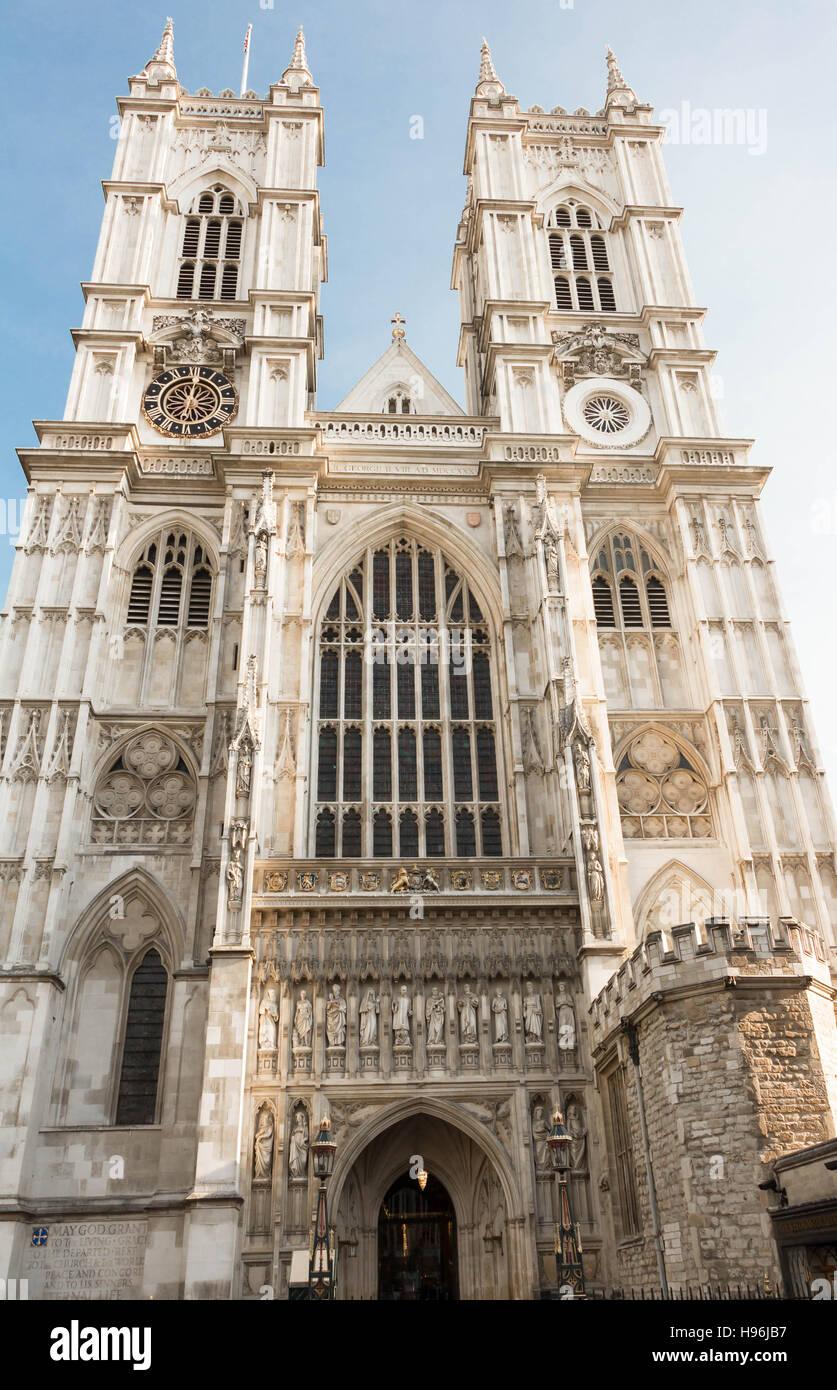 L'Abbaye de Westminster est une grande église abbatiale gothique, principalement dans la ville de Westminster , , Londres.C'est un des édifices religieux remarquables Banque D'Images