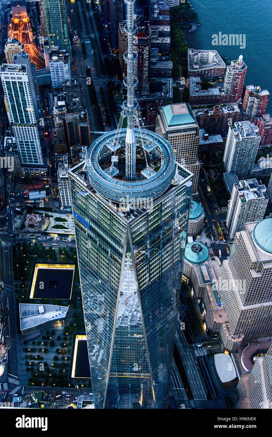 USA, New York State, New York, vue aérienne d'un immeuble du World Trade Centre Banque D'Images