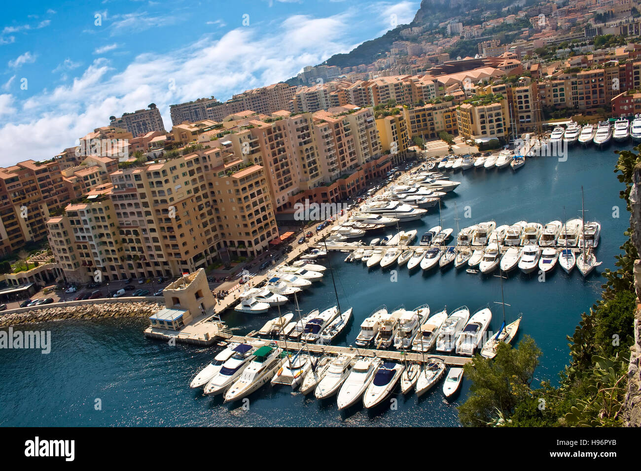 Fontvieille, baie de luxe à Monte Carlo dans la Principauté de Monaco, Europe Banque D'Images