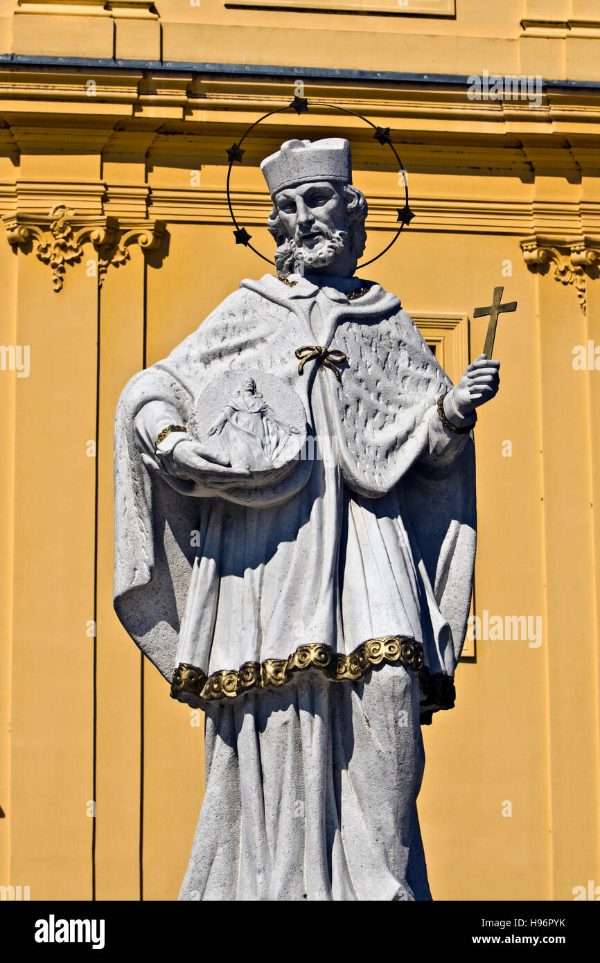 Statue de Jean Népomucène, à Osijek, Croatie, Europe Banque D'Images
