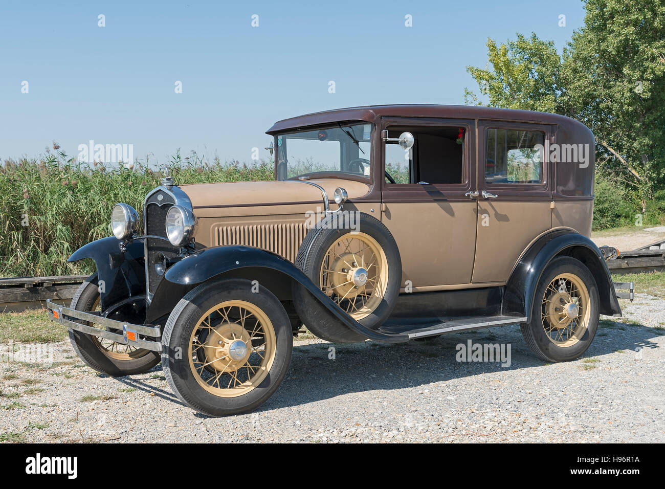 Oldtimer Ford A, construit en 1930, 4 cylindres, la cylindrée 3500 cc, poids 1275 kg, 2x3 vitesses de marche avant, 40 hp, 95 km / h Banque D'Images