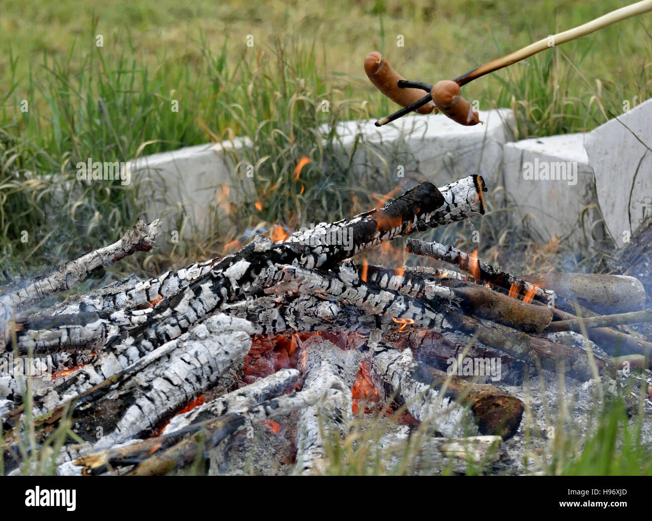 Saucisses de l'incendie Banque D'Images