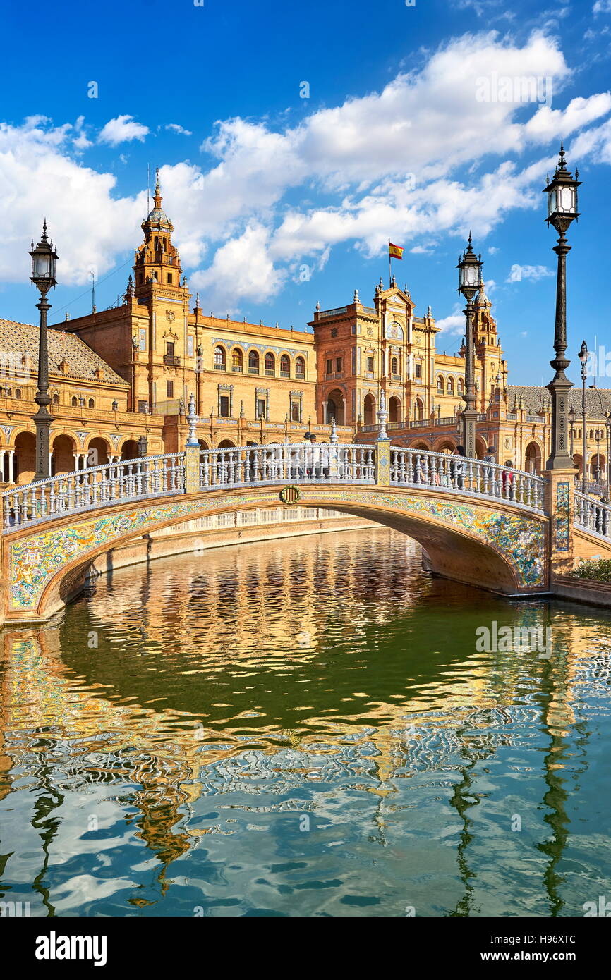 Plaza de España, Séville, Andalousie, Espagne Banque D'Images