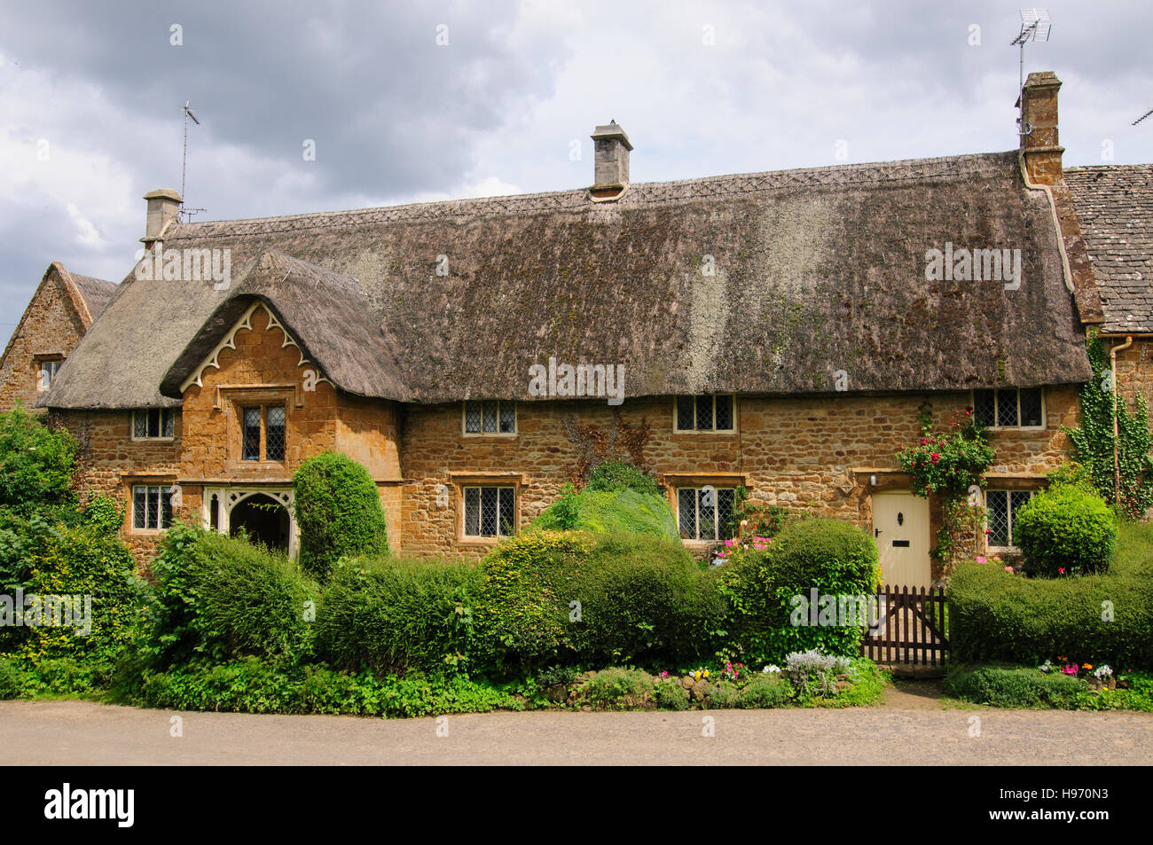 Cottage dans Great Tew, Cotswolds, en Angleterre Banque D'Images