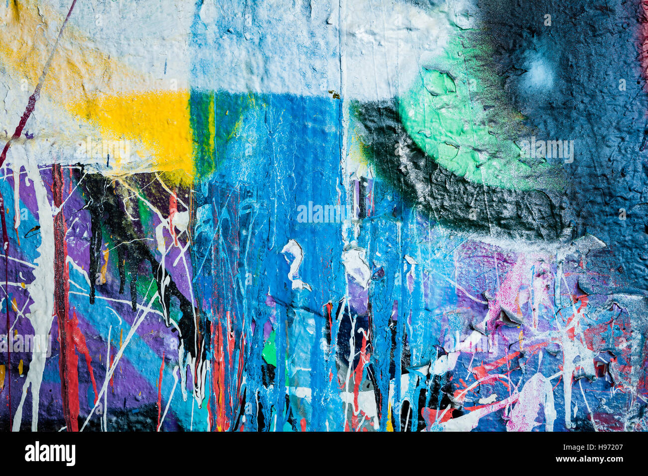 Peinture murale graffiti dégoulinant Banque D'Images