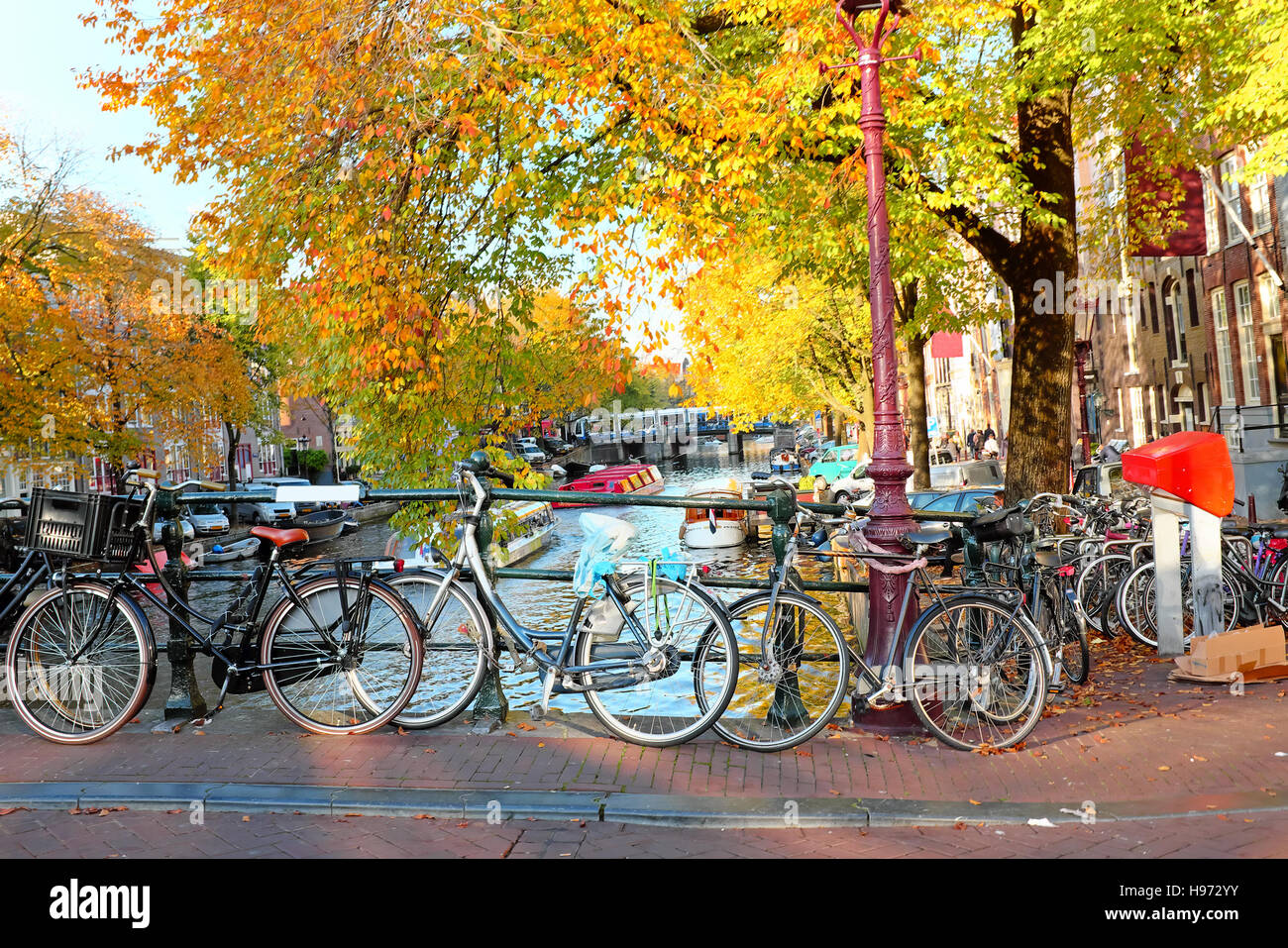 Pittoresque Ville de Amsterdam aux Pays-Bas à l'automne Banque D'Images
