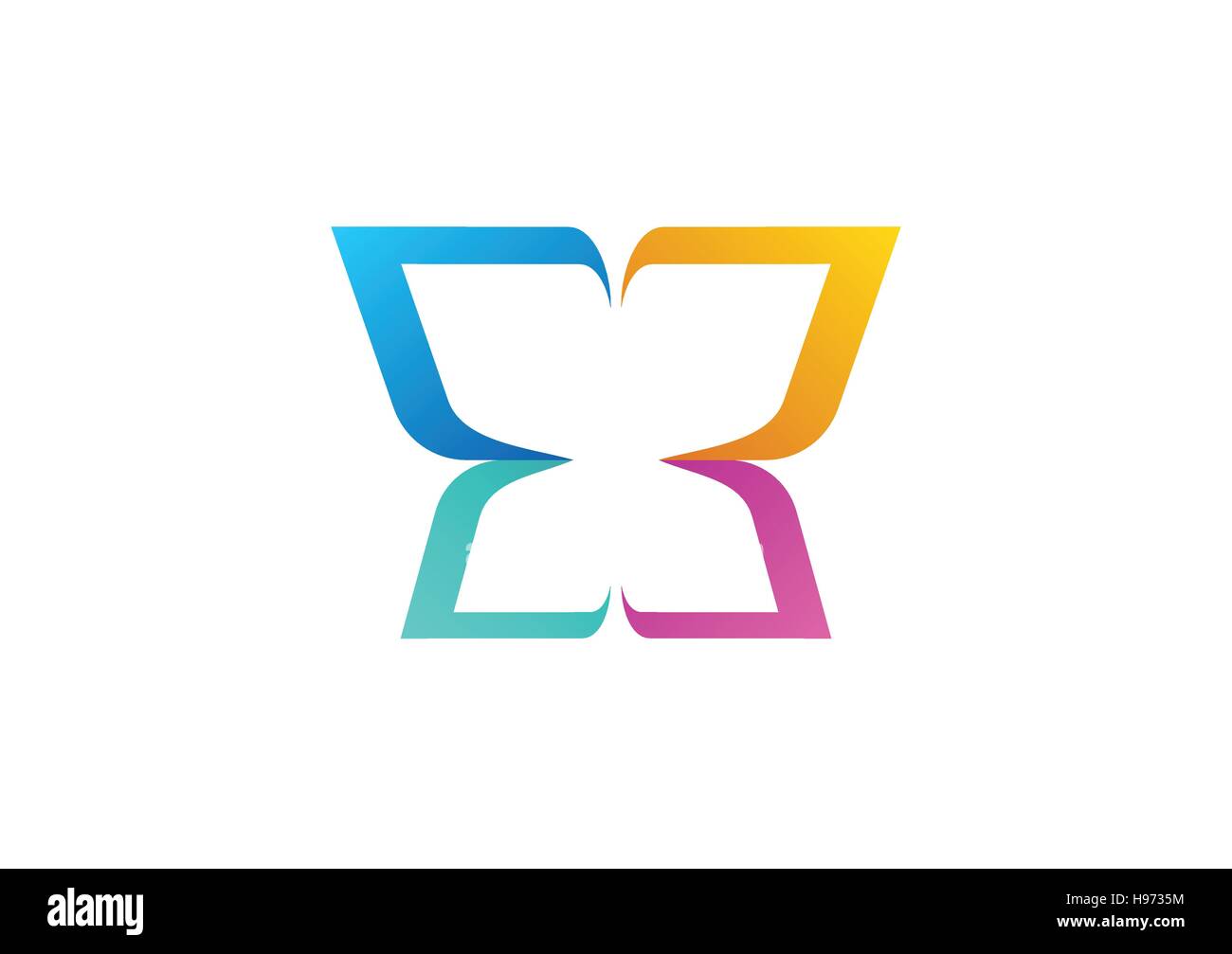 Logo papillon papillon concept, résumé vecteur conception symbole icône de signe Illustration de Vecteur