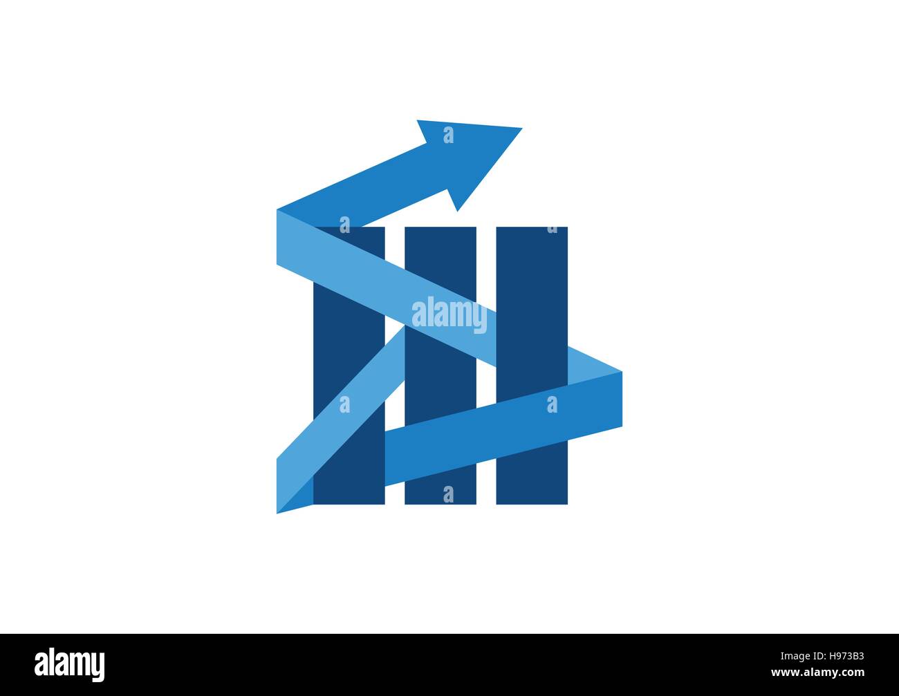 Finances logo, icône flèche real estate company, entreprise succès vecteur conception symbole Illustration de Vecteur