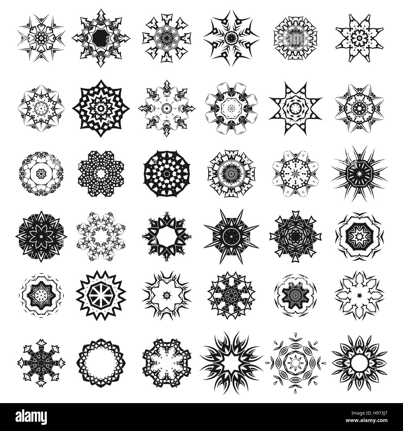 Ensemble de rosettes Tribal Tattoo Design Illustration de Vecteur