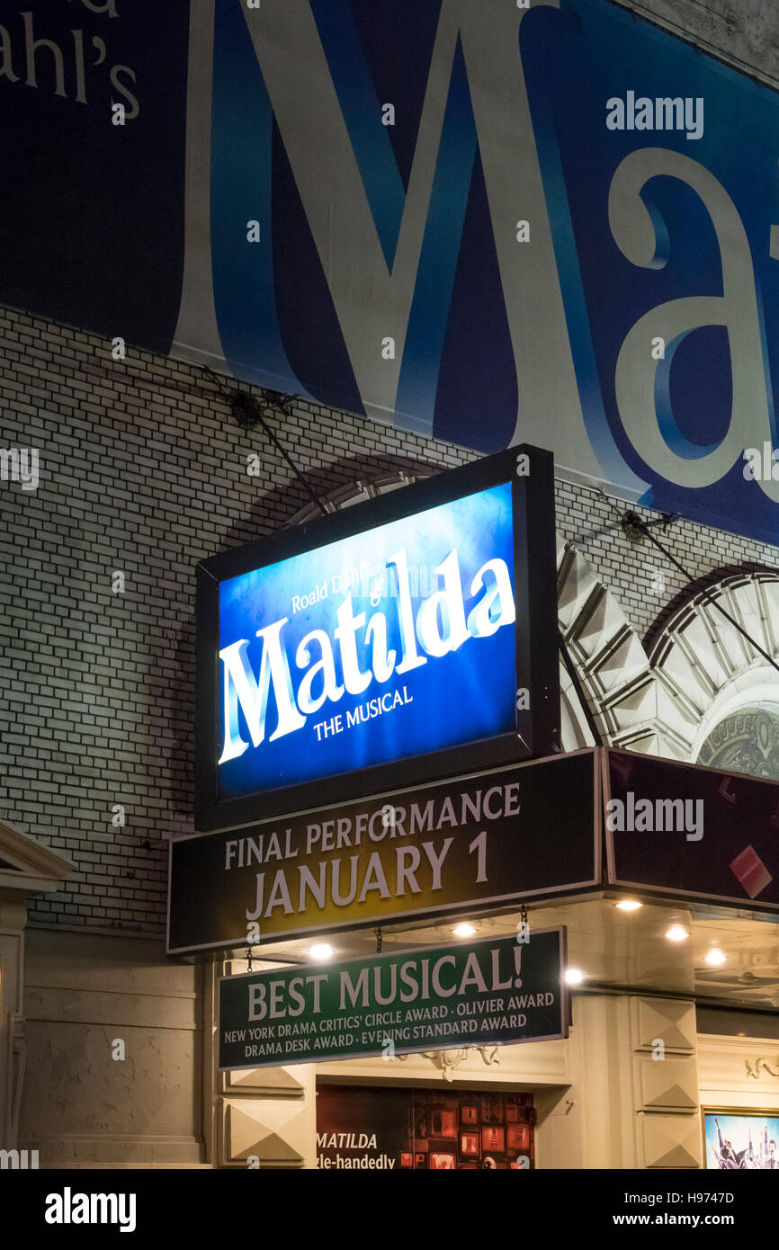Matilda The Musical à Shubert Theartre à New York City Banque D'Images