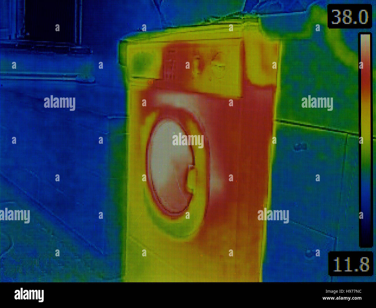 L'imagerie thermique de la machine à laver Banque D'Images