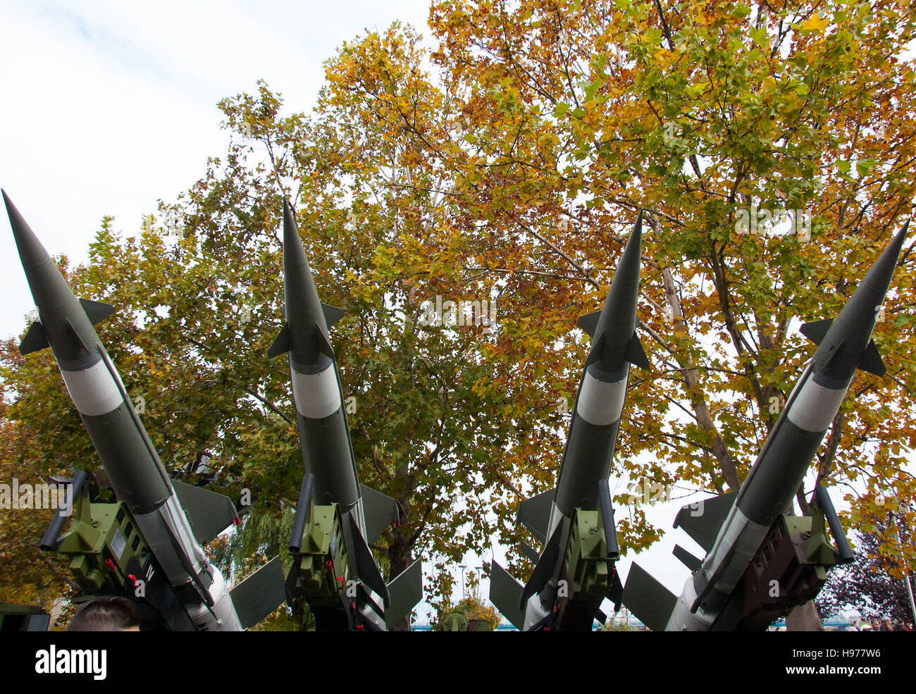 Les missiles sol-air sur louncher durin défilé militaire, Novi Sad, Serbie, 2016 Banque D'Images