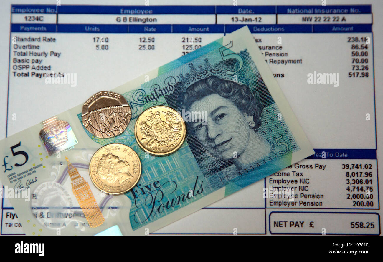 Le salaire minimum national était de £7.20 l'heure en octobre 2016, à Londres Banque D'Images