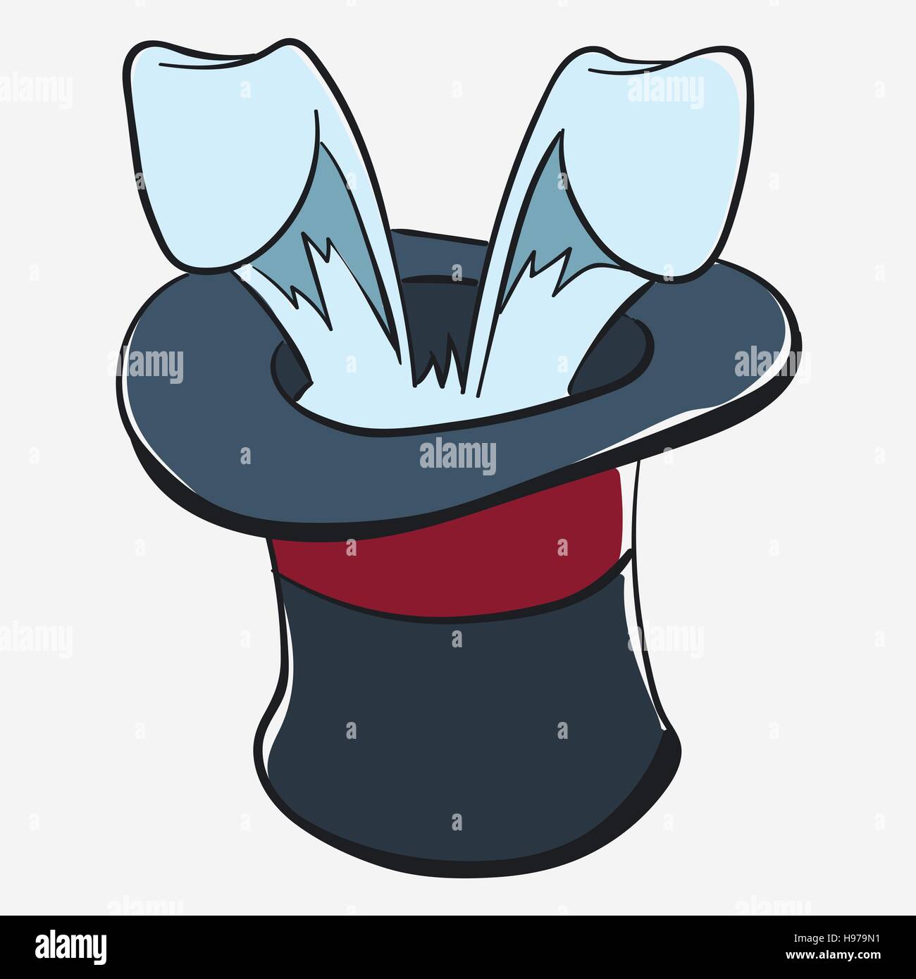 Lapin dans un chapeau magique Illustration de Vecteur